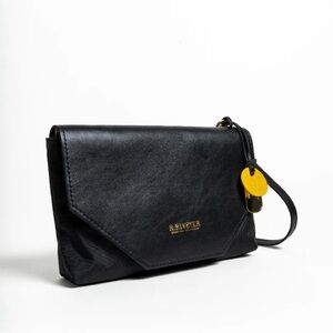 R.Riveter Black Leather and canvas shoulder bag